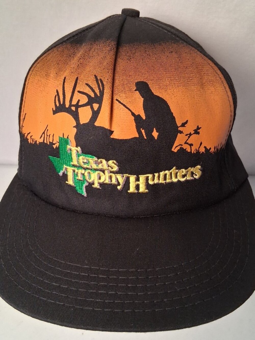 Vintage Texas Trophy Hunters Cap Hat Canvas Buck Deer Hunter Hunter Field USA - Picture 3 of 13